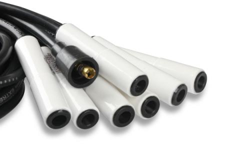 Spark Plug Wire Set Universal 180 Deg White Ceramic Boots These Ceramic Boot Spiral Core Universal Fit Spark Plug Wire Sets Have Straight 180 Degree Boots ACCEL