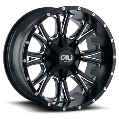Cast Aluminum Wheels Americana 9101 SB 22x14 Milled Spokes Satin Black 6 On 135/6 On139.7 Bolt Pattern -76 Offset Cali Offroad Wheels