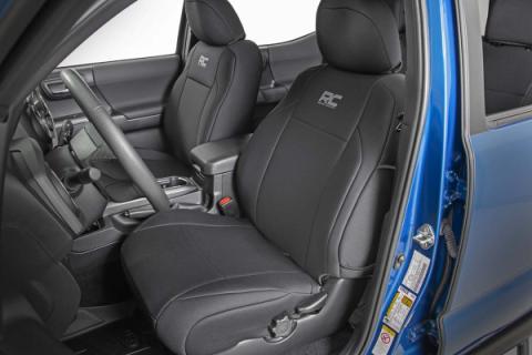 Tacoma Neoprene Front and Rear Seat Covers For 16-Pres Toyota Tacoma Crew Cab Rough Country