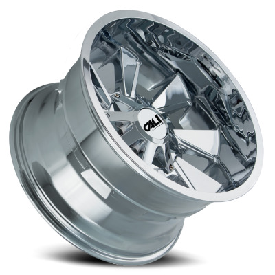 Cast Aluminum Wheels Distorted 9106 CH 22x12 Chrome 6 On 135/6 On139.7 Bolt Pattern -44 Offset Cali Offroad Wheels