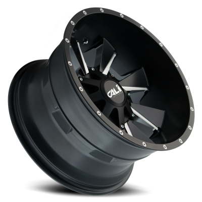 Cast Aluminum Wheels Distorted 9106 SB 20x9 Milled Spokes Satin Black 5 On 150/5 On139.7 Bolt Pattern 18 Offset Cali Offroad Wheels