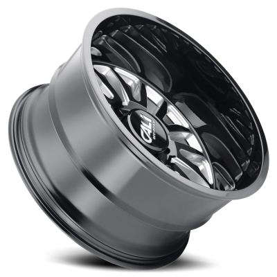 Cast Aluminum Wheels Summit 9110 GB-M 22x12 Milled Spokes Gloss Black 5 On 139.7 Bolt Pattern -51 Offset Cali Offroad Wheels