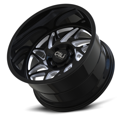Cast Aluminum Wheels Gemini 9112 GB 20x12 Milled Spokes Gloss Black 6 On 135 Bolt Pattern -51 Offset Cali Offroad Wheels