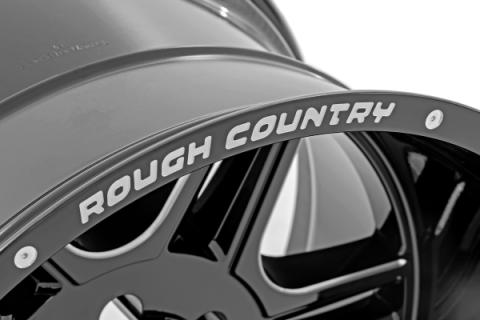 92 Series Wheel Machined One-Piece Gloss Black 20x12 8x180 -44mm Rough Country