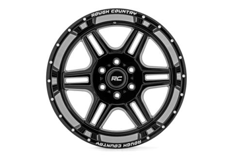 92 Series Wheel Machined One-Piece Gloss Black 20x12 8x180 -44mm Rough Country