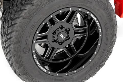 92 Series Wheel Machined One-Piece Gloss Black 22x12 8x170 -44mm Rough Country