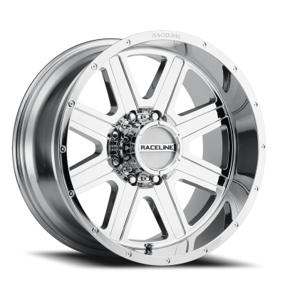 Aluminum Wheels 22x12 Hostage 940C Chrome -44 Offset 8 on 165.1 Bolt Pattern 125.2 Bore Raceline