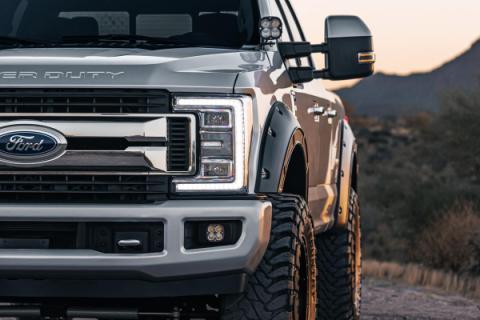 Defender Pocket Fender Flares Flat Black Ford Super Duty 2WD/4WD (17-22) Rough Country