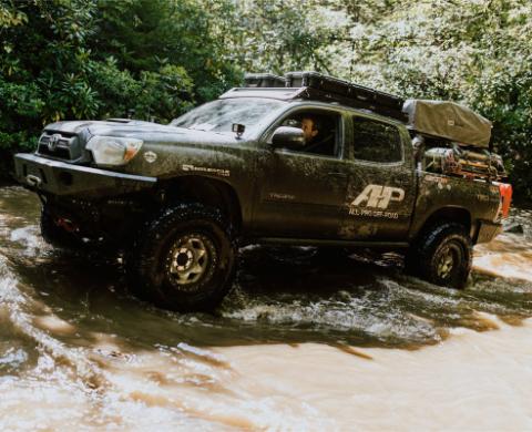 05-23 Toyota Tacoma Overland Roof Rack with 40 Inch Lightbar Cutout All Pro Off Road