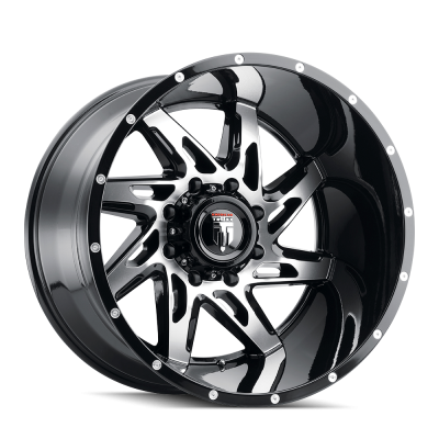 Spyder AT183 Gloss Black Machined 22X14 5-127 -76MM 78.1MM Off Road Wheels American Truxx