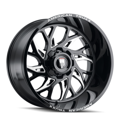 Destiny AT1913 Gloss Black Milled 22X12 5-127/5-139.7 -44MM 87.1MM Off Road Wheels American Truxx