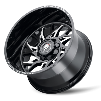 Destiny AT1913 Gloss Black Milled 20X12 5-127/5-139.7 -44MM 87.1MM Off Road Wheels American Truxx