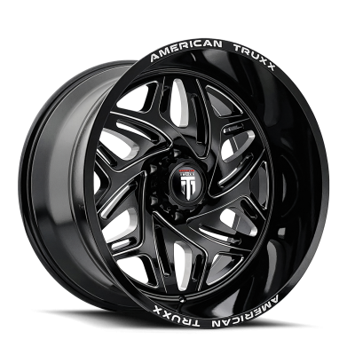 Euphoria AT1914 Black Milled 22X12 5-127 -44MM 78.1MM Off Road Wheels American Truxx