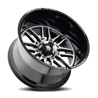 Restless AT1915 Black Machined 24X14 6-135 -76MM 87.1MM Off Road Wheels American Truxx