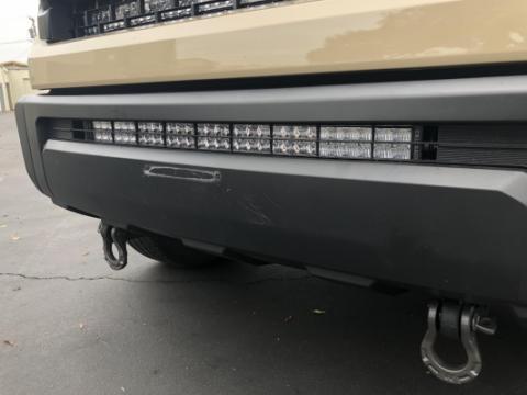 14-21 Tundra 32 Inch Lower Bumper Hidden LED Light Bar Brackets Kit 5D Optic 32 inch OSRAM LED Bar Spot Beam Bumper Light Bar Blue Backlight Small Cali Raised LED