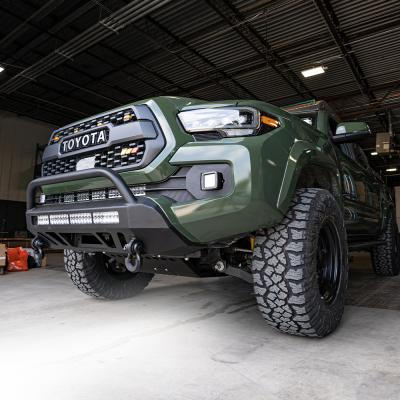 16-Up Tacoma Stealth Bumper 32 Inch LED Bar Combo Beam Bumper Light Bar-Blue-Small 32 Inch Combo Beam with Relocation Mounts Bumper Light Bar Switch No Winch No D-Ring Cali Raised LED