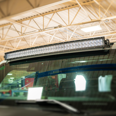 Roof Light Bar Mounting Kit Fits 21-Present Ford Bronco Raptor - 5D Optic Osram 42 Inch Dual Row Curved Bar (Combo Beam) Cali Raised LED