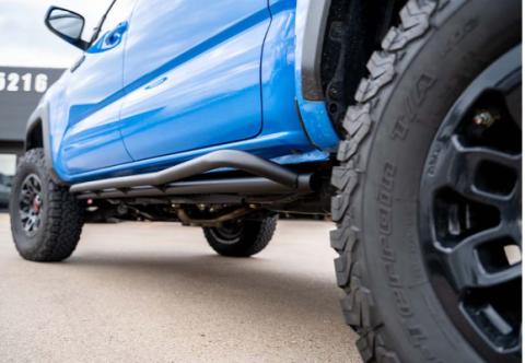 Trail Edition Rock Sliders Fits 24-Present Toyota Tacoma - Double Cab Short Bed/Kick Out/Powdercoat Cali Raised LED