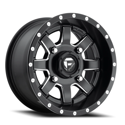 Aluminum Wheels 16X7 Maverick UTV D538 4 On 110 Matte Black Milled 79.4 Bore 13 Offset Fuel Off Road Wheels