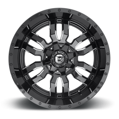 Aluminum Wheels 22X10 Sledge D595 5 On 139.7/5 On 150 Gloss Black Milled 110.1 Bore 10 Offset Fuel Off Road Wheels