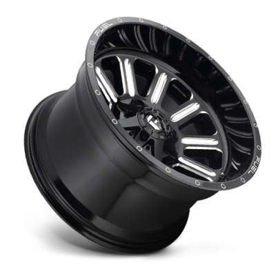 Aluminum Wheels 20X10 Hardline D620 5 On 114.3/5 On 127 Gloss Black/Milled 78.1 Bore -18 Offset Fuel Off Road Wheels