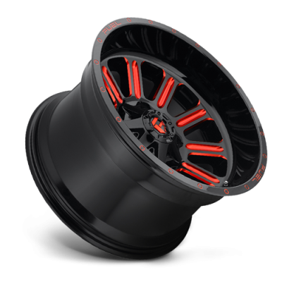 Aluminum Wheels 15X8 Hardline D621 5 On 114.3/5 On 120.65 Gloss Black/Candy Red 72.56 Bore -18 Offset Fuel Off Road Wheels
