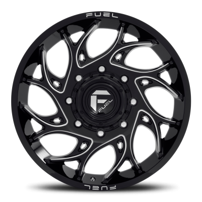 Dually Wheels 20X8.25 Runner Dually D741 8 On 165.1 Gloss Black Milled 121.6 Bore 105 Offset 8 Spoke Front Dually Fuel Off Road Wheels