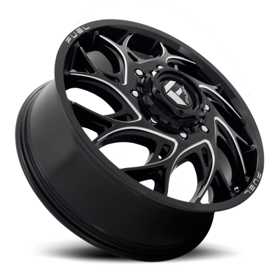 Dually Wheels 22X8.25 Runner Dually D741 8 On 165.1 Gloss Black Milled 121.6 Bore 105 Offset 8 Spoke Front Dually Fuel Off Road Wheels