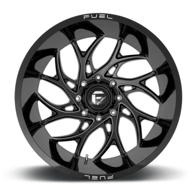 Aluminum Wheels 24X14 Runner D741 6 On 139.7 Gloss Black Milled 106.1 Bore -75 Offset Fuel Off Road Wheels