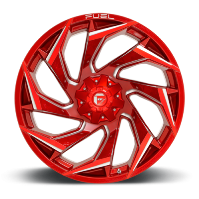 Aluminum Wheels 20X9 Reaction D754 5 On 114.3/5 On 127 Candy Red/Milled 78 Bore 1 Offset Fuel Off Road Wheels
