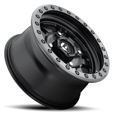 Aluminum Wheels 15X7 Anza UTV D917 4 On 110 Matte Black Beadlock 79.4 Bore 13 Offset 5 Spoke Fuel Off Road Wheels
