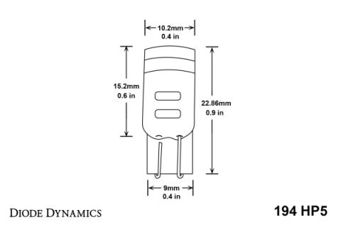 194 LED Bulb HP5 LED Pure White Single Diode Dynamics