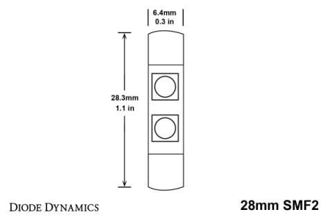 28mm SMF2 LED Bulb Green Single Diode Dynamics