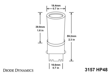 3157 LED Bulb HP48 LED Red Single Diode Dynamics