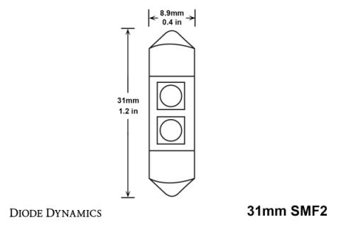 31mm SMF2 LED Bulb Amber Single Diode Dynamics