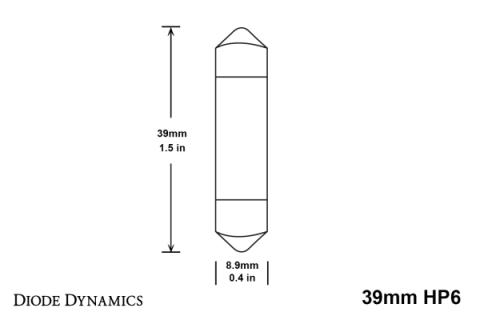 39mm HP6 LED Bulb LED Red Single Diode Dynamics