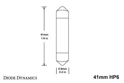 41mm HP6 LED Bulb Amber Single Diode Dynamics