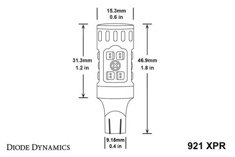 921 XPR LED Bulb Cool White Single Diode Dynamics