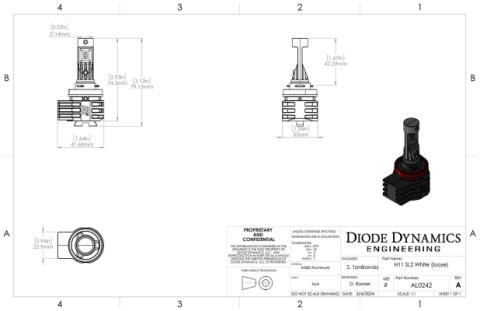 H11/H8/H9 White SL2 LED Bulbs Pair Diode Dynamics