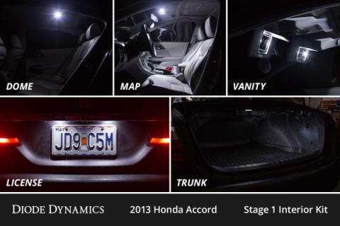 Interior LED Kit for 2013-2017 Honda Accord, Cool White Stage 1 Diode Dynamics