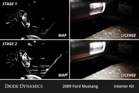 Interior LED Kit for 2005-2009 Ford Mustang, Cool White Stage 2 Diode Dynamics