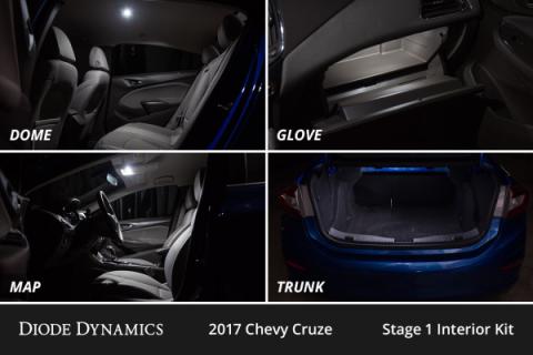 Interior LED Kit for 2011-2015 Chevrolet Cruze,  Cool White Stage 1 Diode Dynamics