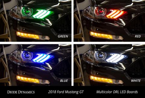 RGBWA DRL LED Boards for 2018-2023 USDM Ford Mustang