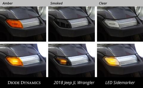 Sidemarkers for 2018-2021 Jeep JL Wrangler/Gladiator, Smoked (set)