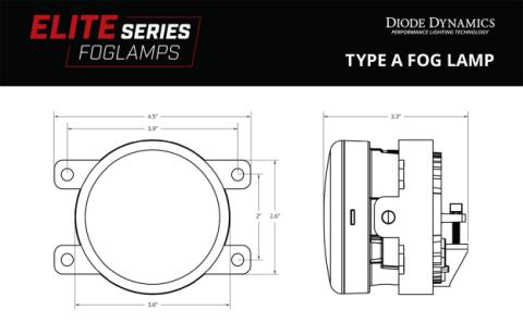 Elite Series Fog Lamps for 2013-2017 Subaru BRZ Pair Cool White 6000K Diode Dynamics