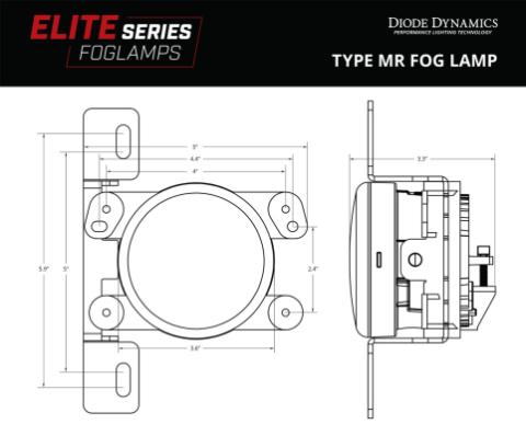 Elite Series Fog Lamps for 2020-2022 Jeep JT Gladiator Overland/Rubicon w/ Plastic Bumper Pair Cool White 6000K Diode Dynamics
