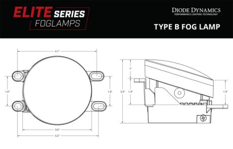 Elite Series Fog Lamps for 2006-2014 Toyota Yaris Pair Cool White 6000K Diode Dynamics