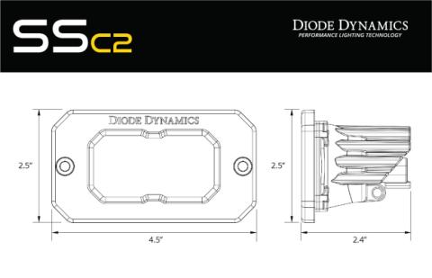 Stage Series 2 Inch LED Pod, Sport Yellow Fog Flush ABL Each