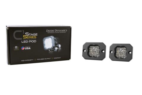 Stage Series C1 LED Pod Sport White Flood Flush RBL Pair Diode Dynamics