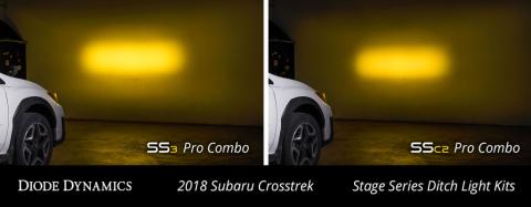 Stage Series 2in LED Ditch Light Kit for 2018-2021 Subaru Crosstrek, Pro Yellow Combo